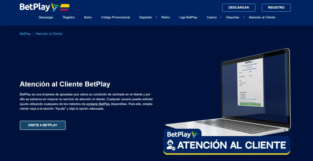 Atención al cliente de Betplay